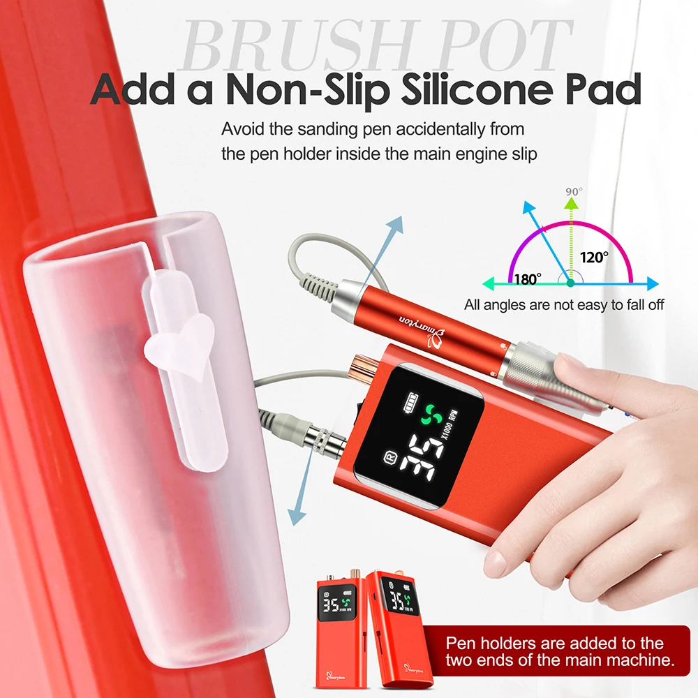 Professional Salon Nail Art Manicure E File Nail Drill Electric Brushless Motor 35000RPM Portable Nail Drill Machine