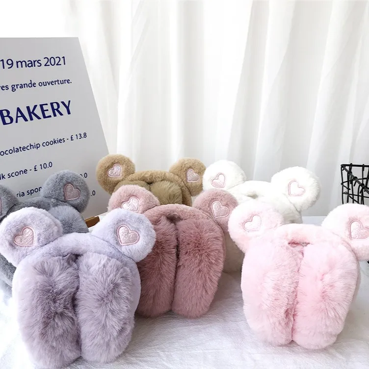 Factory wholesale OEM Lovely desgin keep warm winter furry girls ear muffs