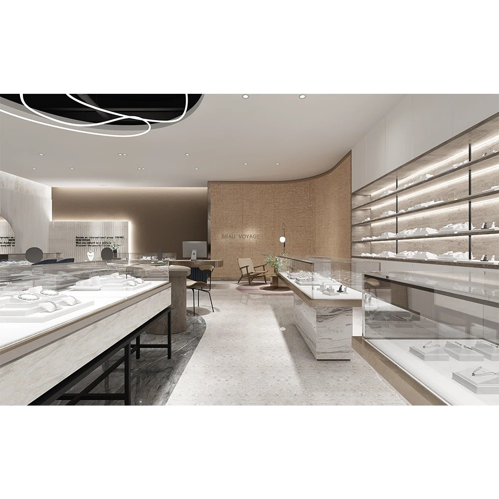 Jewelry showroom interior Display Showcase Jewelry Store renovation Fixture Customized Jewelry Shop layout design Furniture