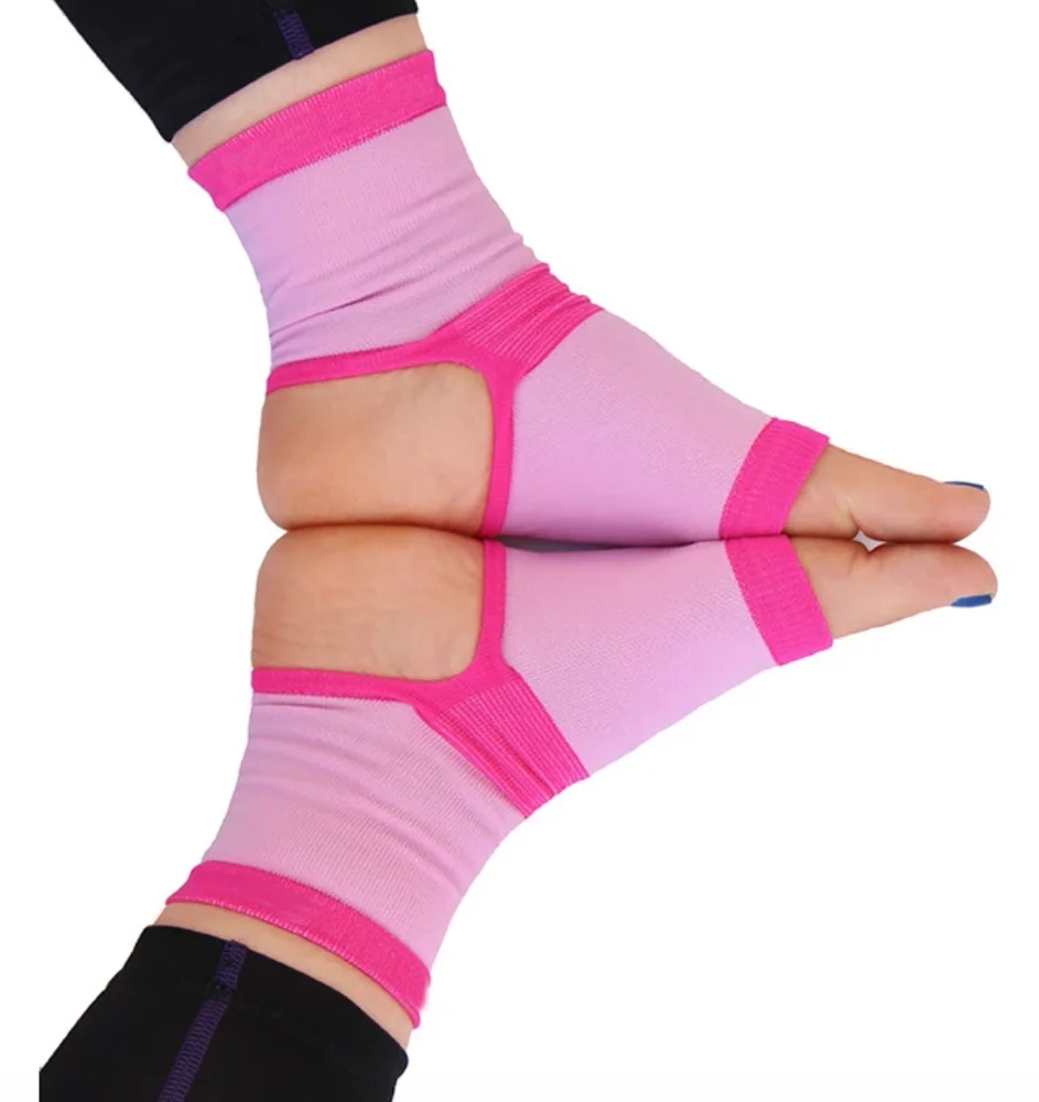 AJ19492 Custom Pain Relief Neon Women High Quality Compression Dance Pilates Open Heel Yoga Socks