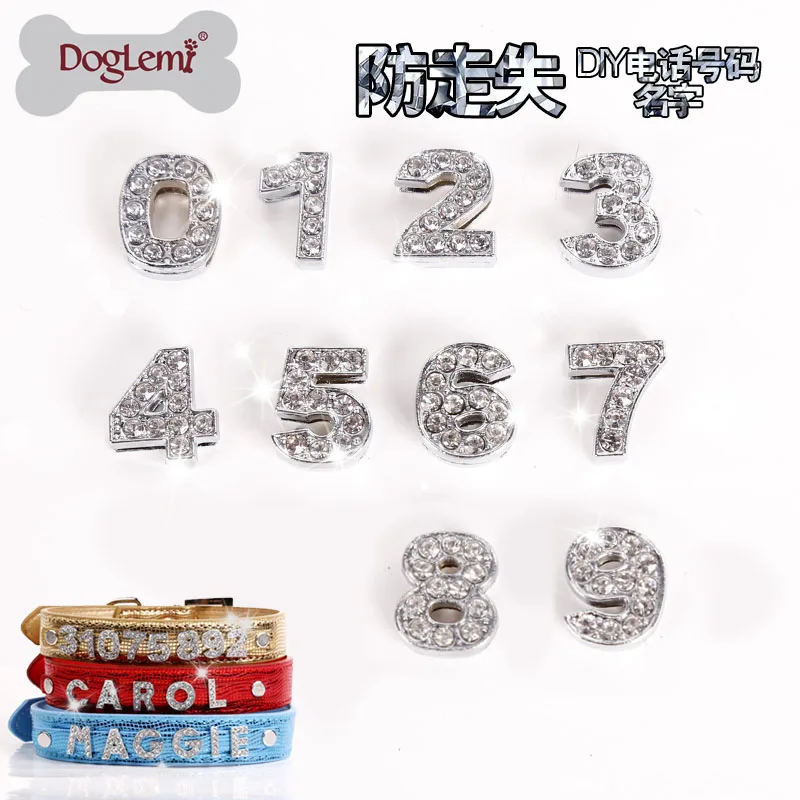 10MM Charms Croc PU Leather DIY Letters Personalized Slide Pet Dog Collars