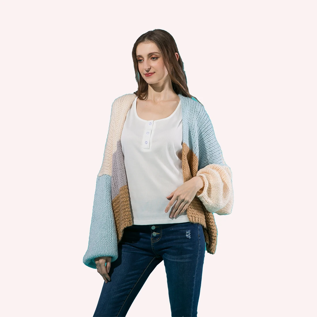 Fashion oversized Knit cozy crochet Sweaters Cardigan for Women Ladies Casual Loose Fit handmade Open Front Cardigan for women