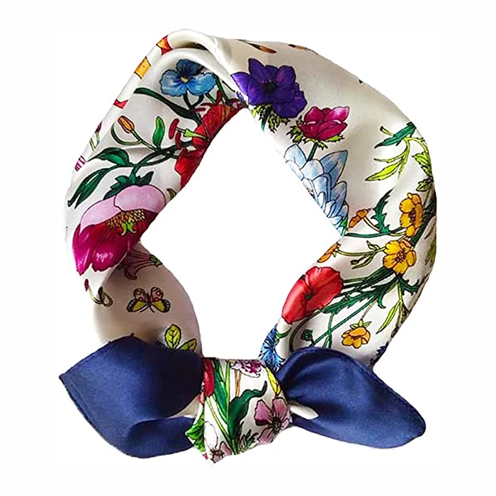 Luxury Women Silk Scarves Pure Silk Scarf Stylish Ladies Hair Square Silk Scarf