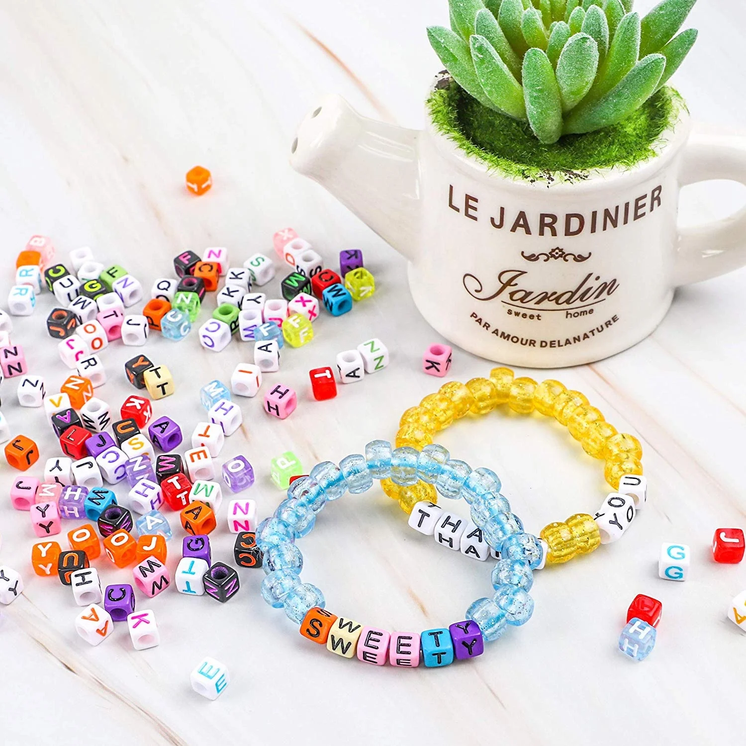 Круглые бусины с буквами, акриловые бусины с цифрами алфавита, эластичная Хрустальная нить, шнур для изготовления ювелирных изделий «сделай сам», ожерелье, браслет
