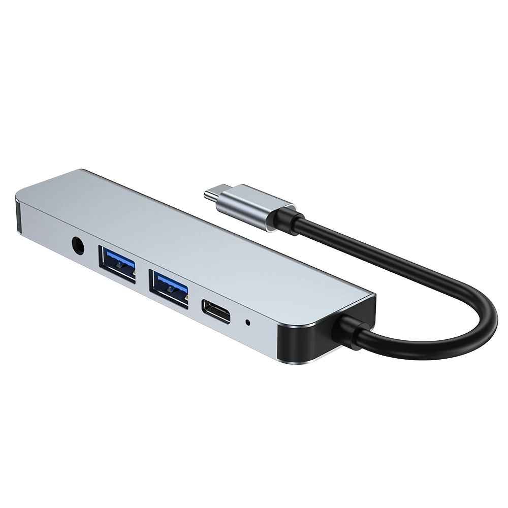 Multi Port 5 In 1 Usb Hub Stand Dual 4k HD Charging Docking 3.0 Port Converter Adapter Type Usb C Hub
