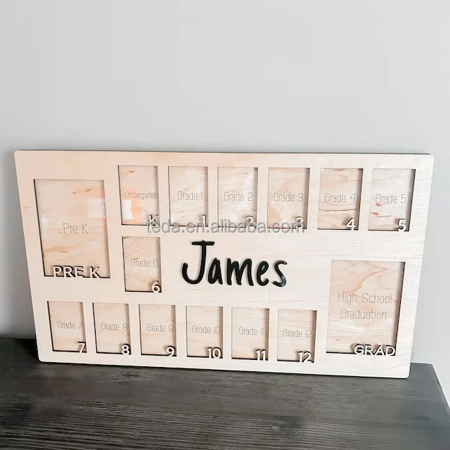 My First year or School Years wooden Photo Frame Custom Photo Display Board One Year Board