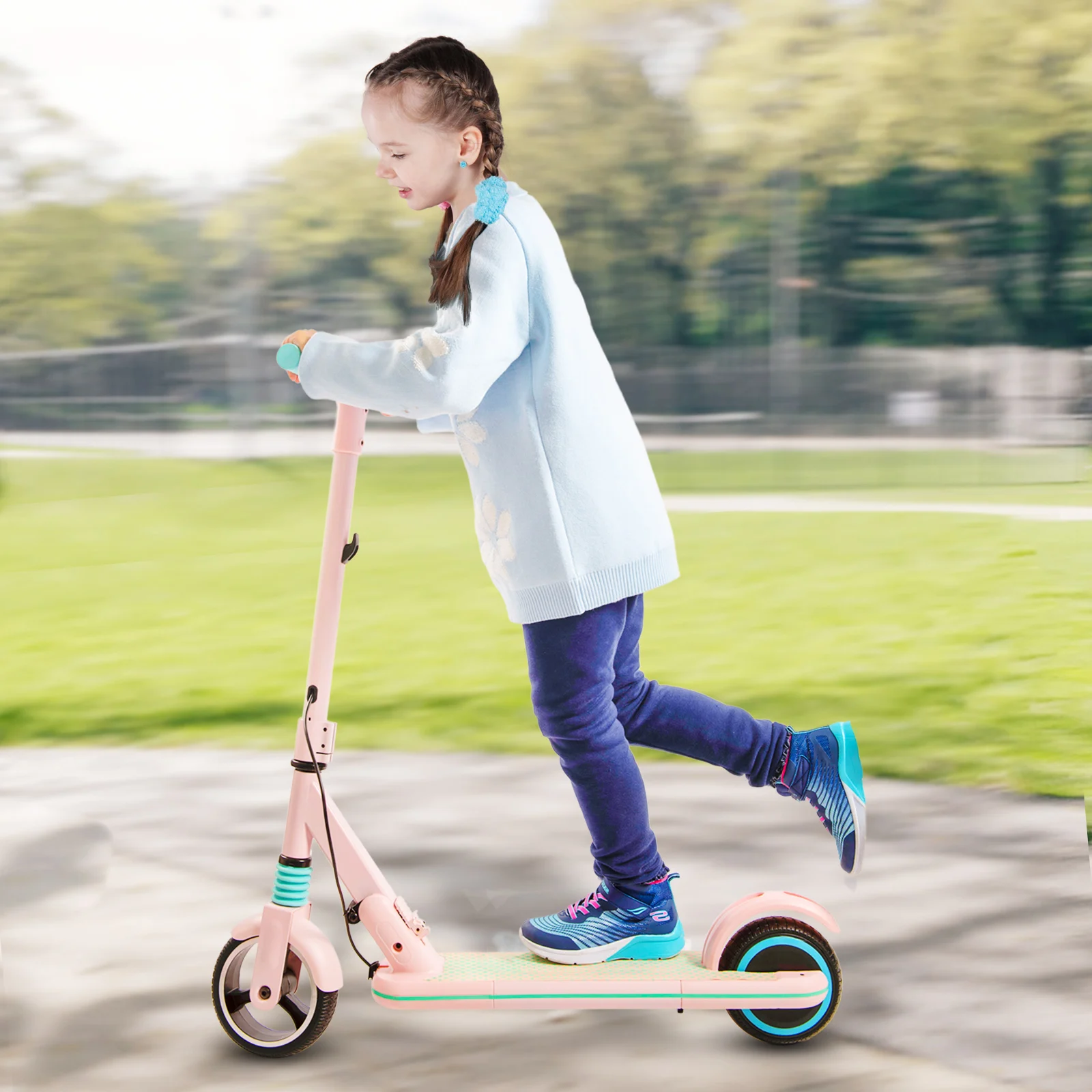 Fast Delivery 130W Safety  Electric Kids scooter Pink Color For Girls Gift