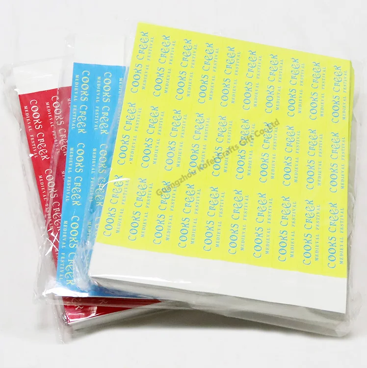 Custom Logo Disposable Inkjet Printable Paper Bracelet 1070D 250*19mm Tyvek Wristbands For Event