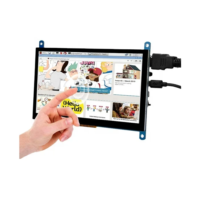 
7 inch touch screen monitor for Pi 4/3 /2/ Zero/B Raspbian Ubuntu Xbox /PS4 Mac 