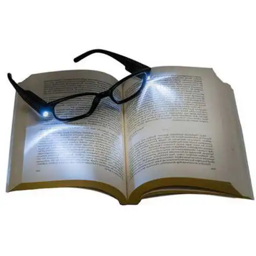 Factory wholesale LED reading glasses with lamp unisex lamp presbyopic glasses with battery