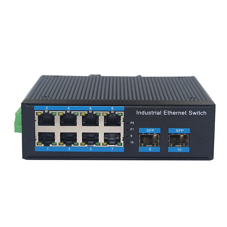 Slim Type OP28GP Series 8-Port 10/100/1000Mbps+2G SFP Industrial PoE Switch