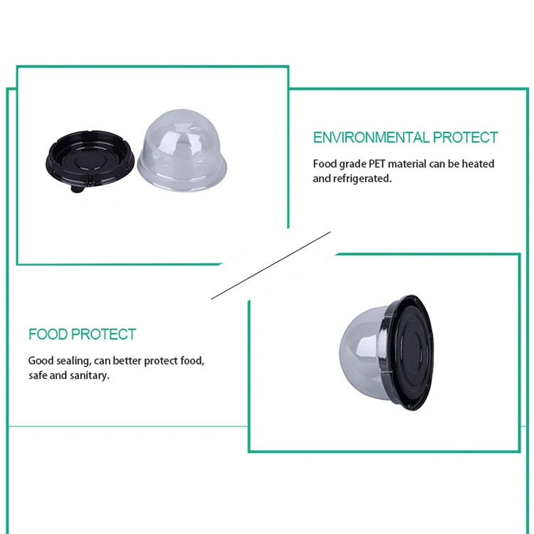 
Round Japanese Disposable Packing Takeaway Tray Fast Food Plastic Circle Platter Container Packaging Party Sushi Trays With Lid 