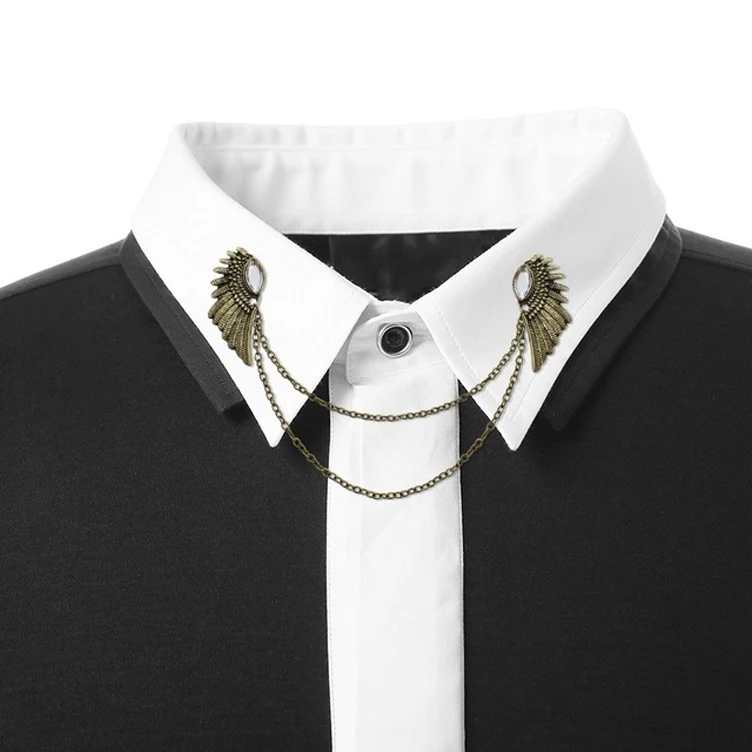 
Wholesale custom fashion design shirt brooch pin handbag backpack badge wheat metal brooch pin with chains 