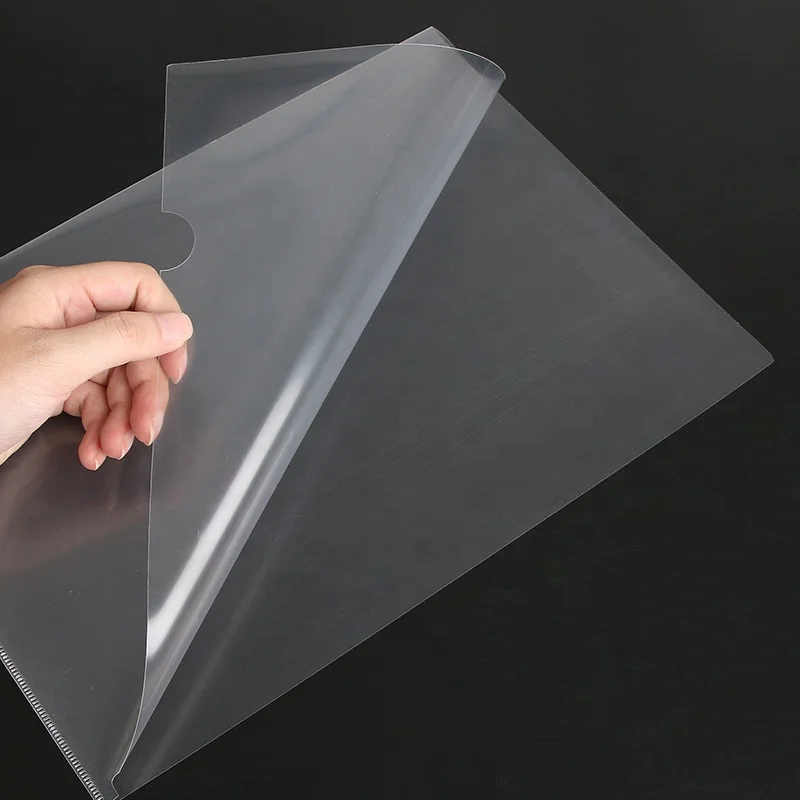 Plastic A4 Size L Shape PP Document Folder File Folders Custom Logo for Promotion Advertising