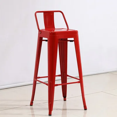 
2020 new products Bar Stool Colourful Stackable Stools Industrial metal tolix bar chair with back 