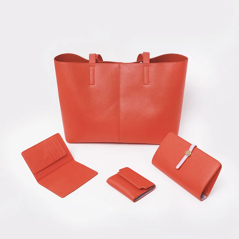 2023 new gentle woman the leather tote bag purse handbag with pocket and zipper