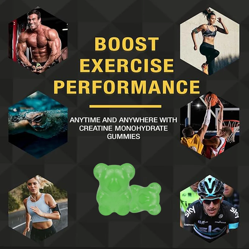 WXW Stock Pre-Workout Gummies Energy Boosting Gummy Workout Supplement Gummies Boosts Strength & Endurance