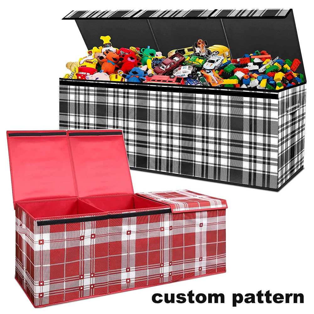 Foldable Large Kids Toy Box Chest Storage Organizer Cubes Organizer Collapsible Large Toy Storage Box & Bins with Lid