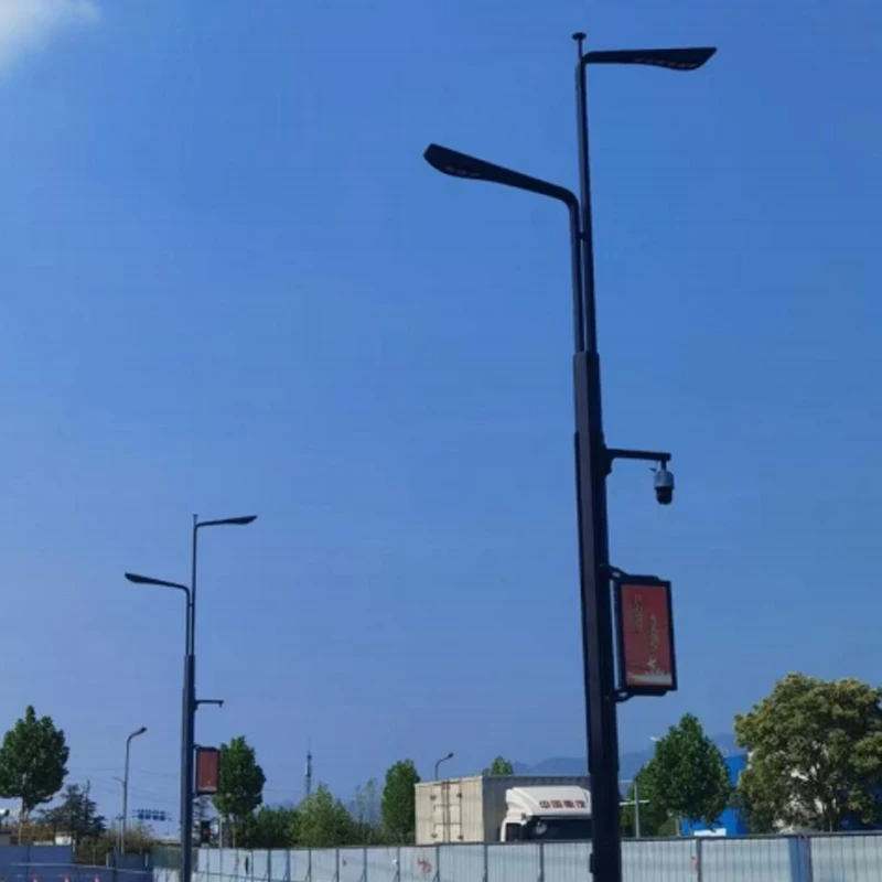 High quality galvanized 9m single arm street light pole solar street lamp pole