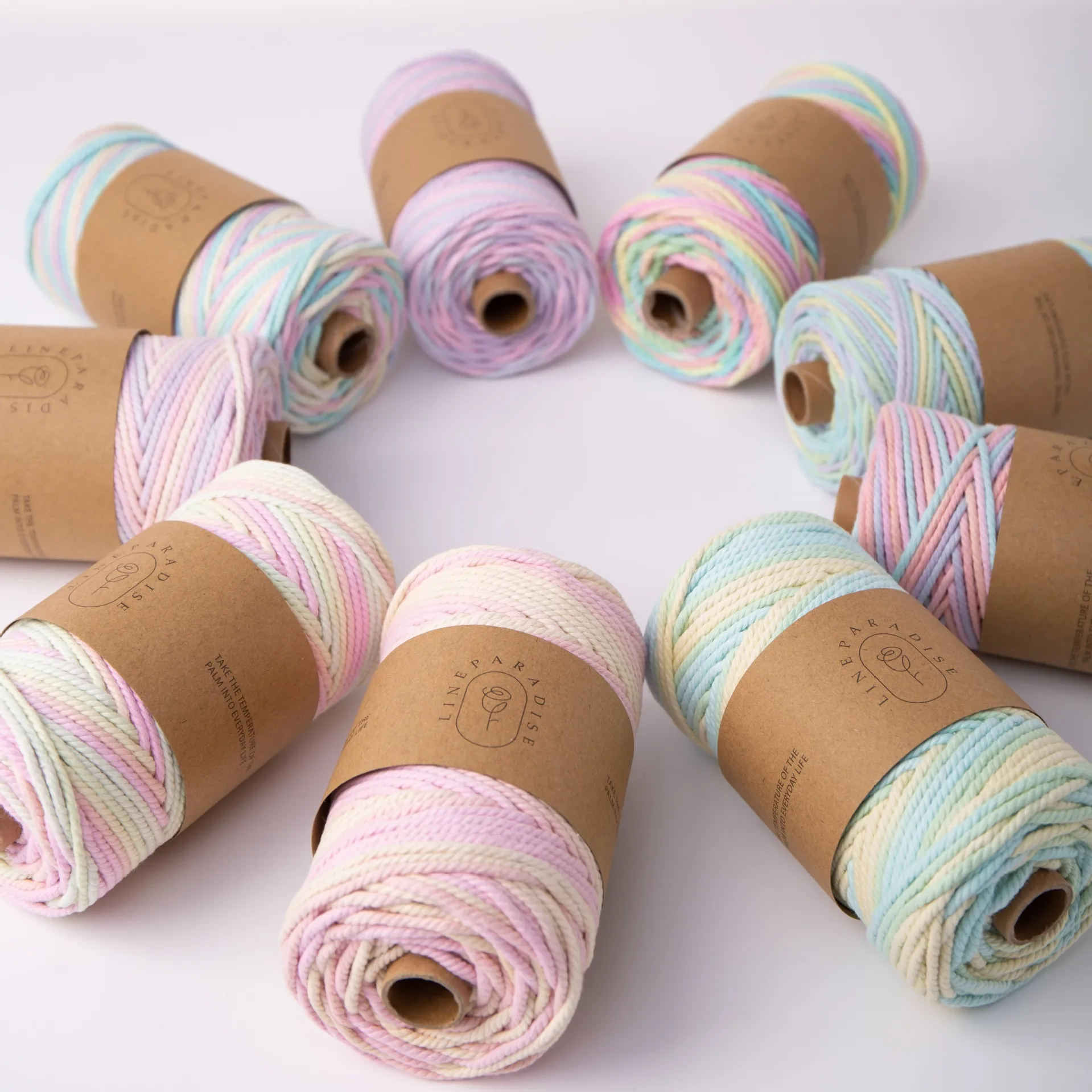 Gradient Cotton Rope Multi Color Twisted Rope 3mm Macrame Cord Rainbow Color Dyed Cotton Rope