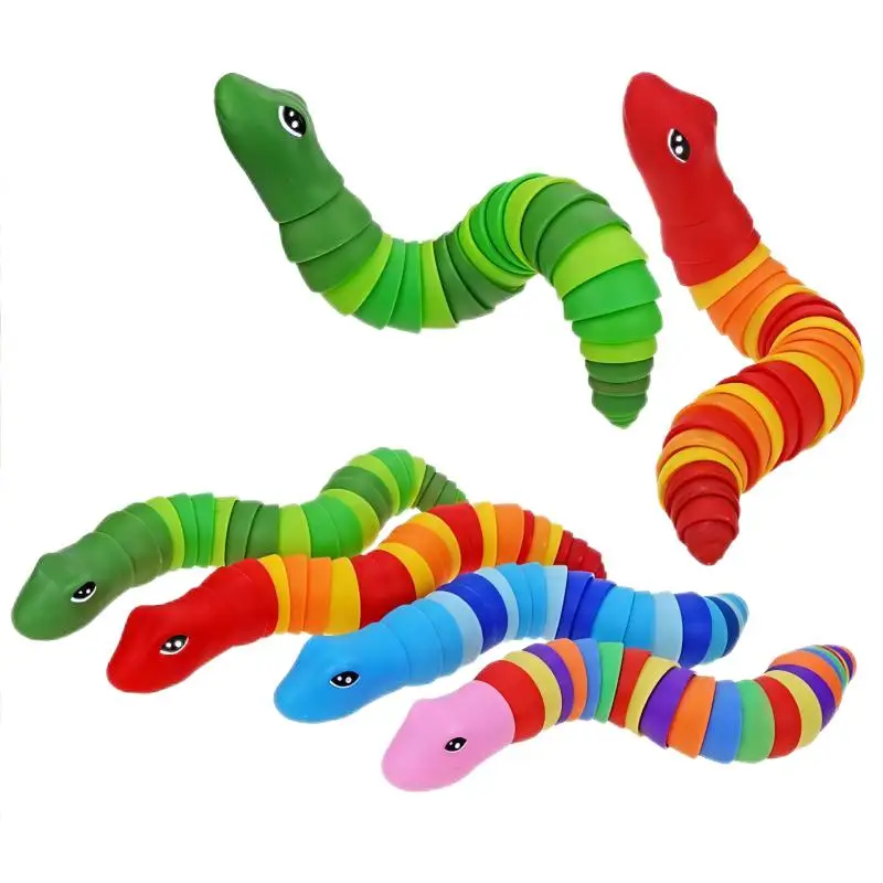 Creative New Rainbow Toy Snake Cross-Border Internet Celebrity Decompression Twisted Snake Educational Simulation Vent Toy Bulk