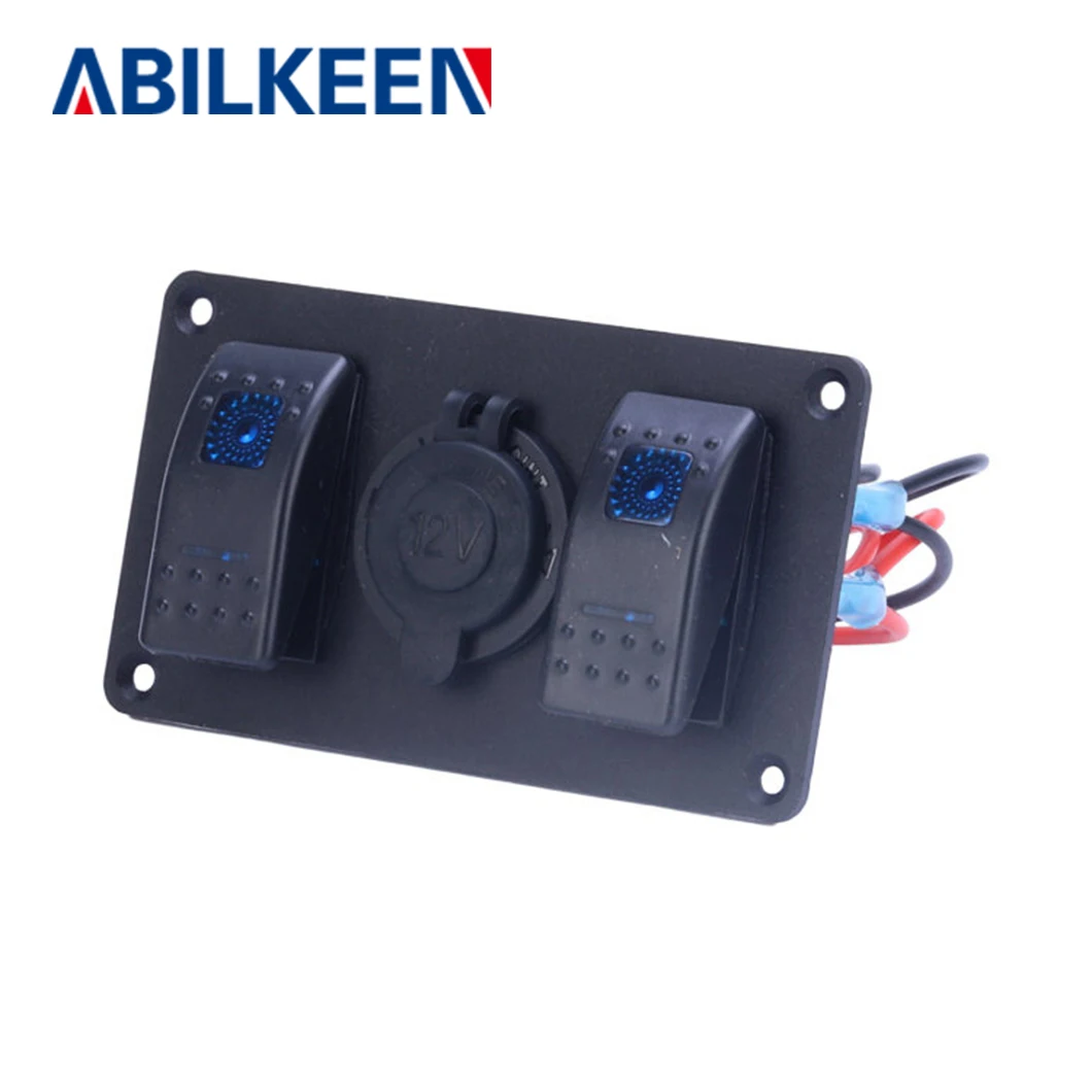 Waterproof Motorcycle Aluminum power marine electronic wire 12V Cigarette lighter with dual ON OFF Switch