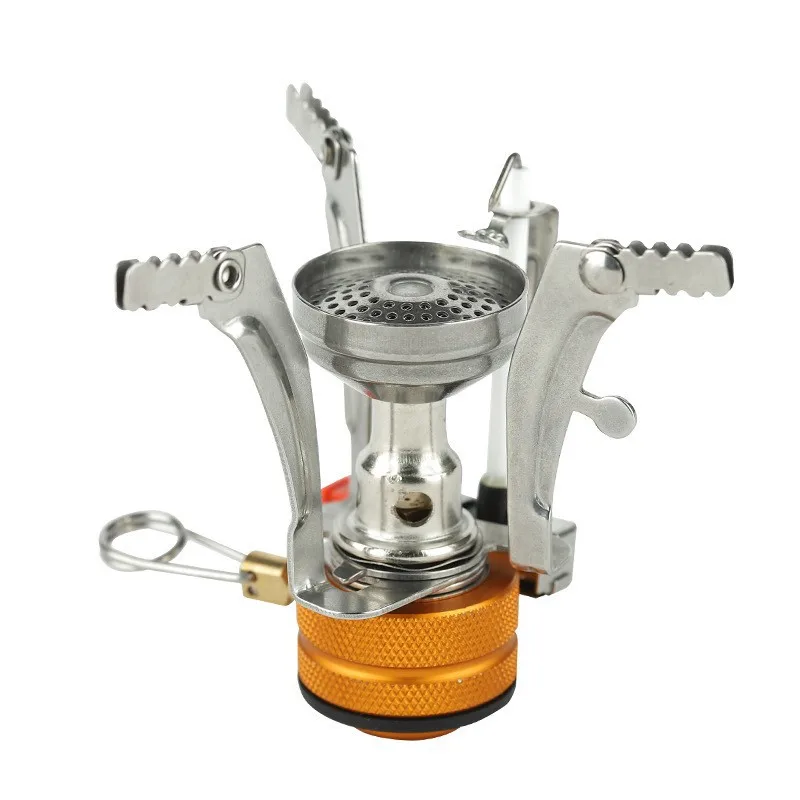 Outdoor Camping Gas Stove Portable Manual Cookware for Picnics and Casual Cooking Windproof with Butane Fuel