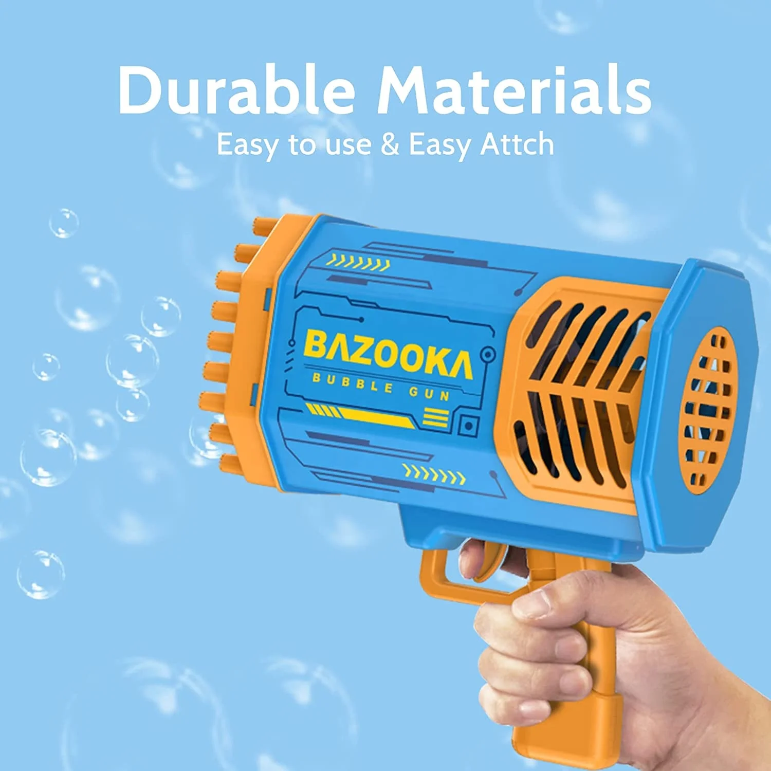 69 Holes Bubble Machine Gun with Lights/Bubble Solution for Adults Kids Summer Toy Bubble Maker