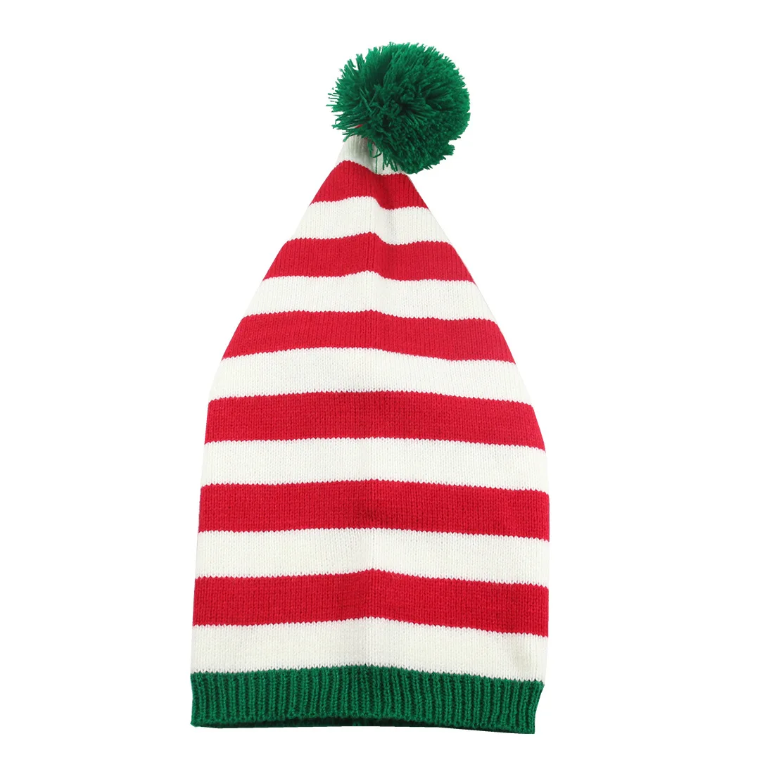 Winter Christmas Beanie Santa Hat Red and Green Knit Crochet Cap Santa Beanies Gift Family Christmas Hat for Adults and Kids