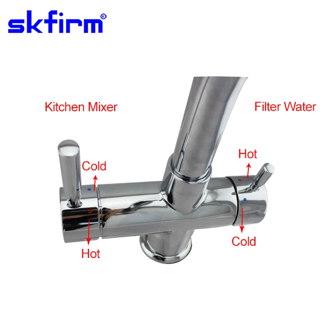 Euro Standard 4 Way Faucet for Hot Cold Tap Water & RO Hot/Cold Drinking Water Purification system (SK-4301)