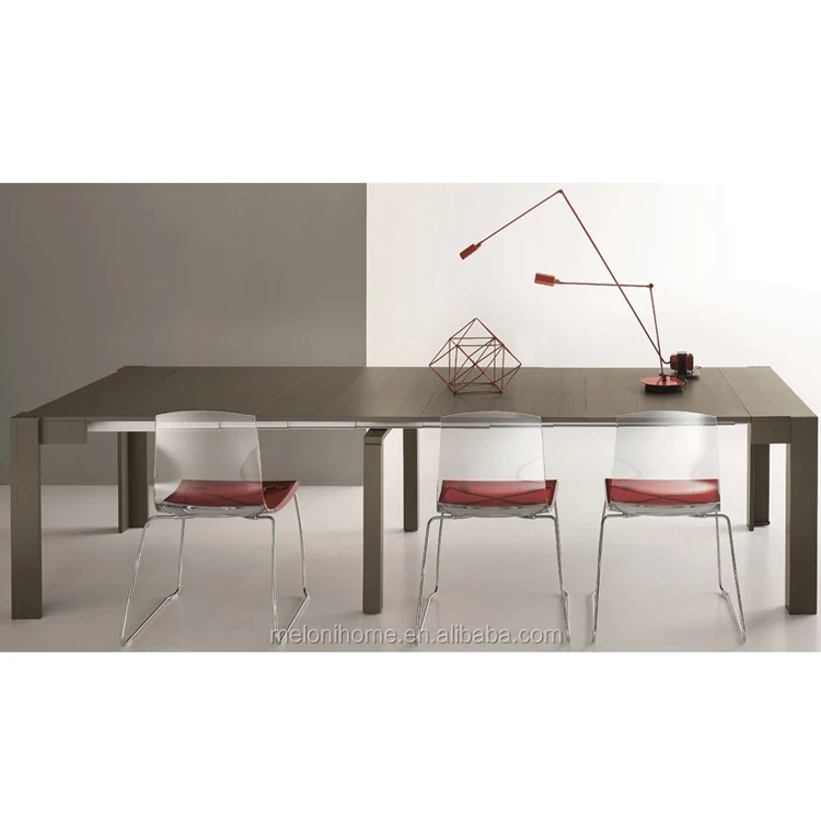 Foshan Factory Modern Design Extendable Dining Table with Extension Slides