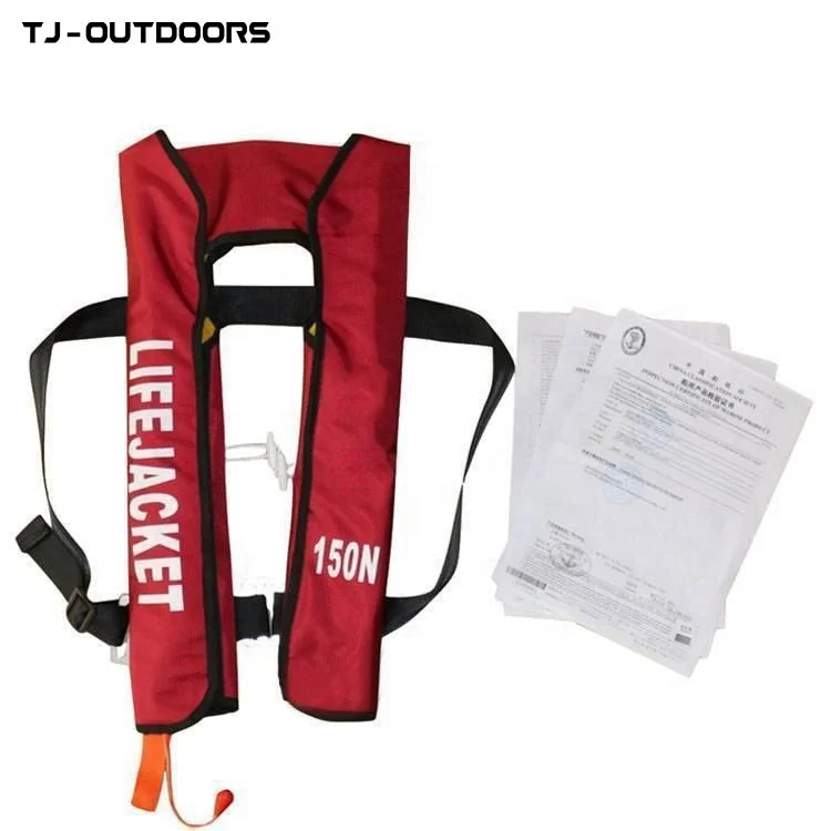 Cheap safe water rescue equipment Waterproof Oxford Quick Inflatable life jacket
