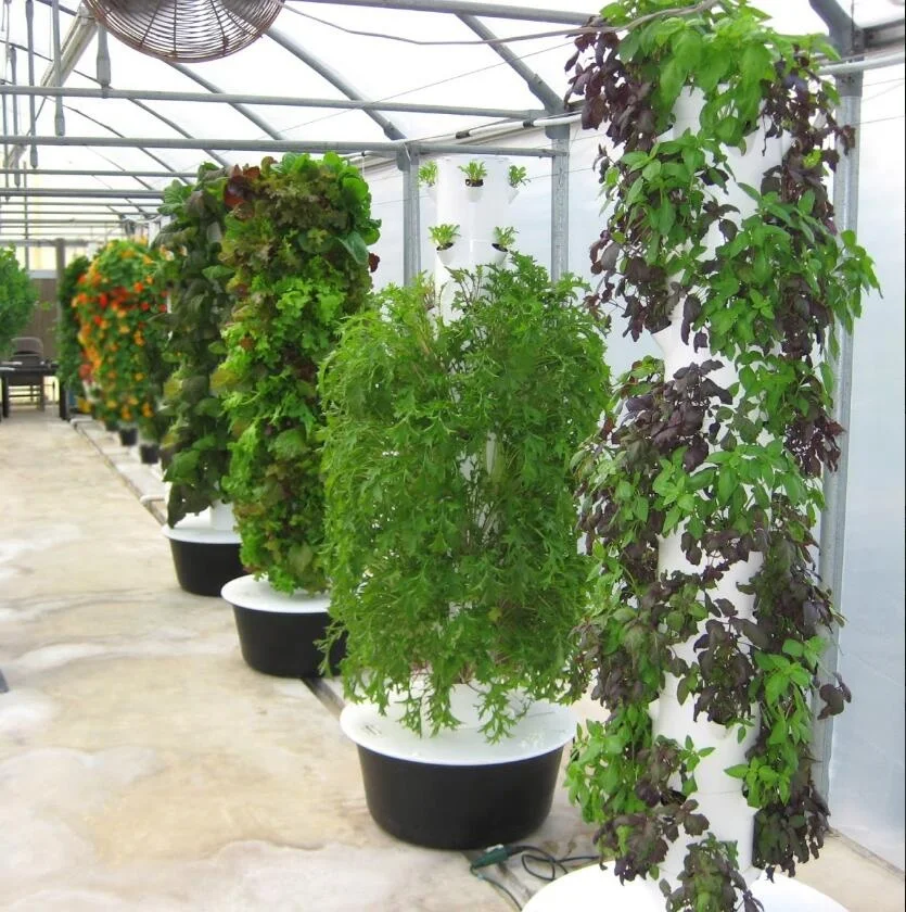 Vertical column hydroponic aeroponic planting system aeroponic tower