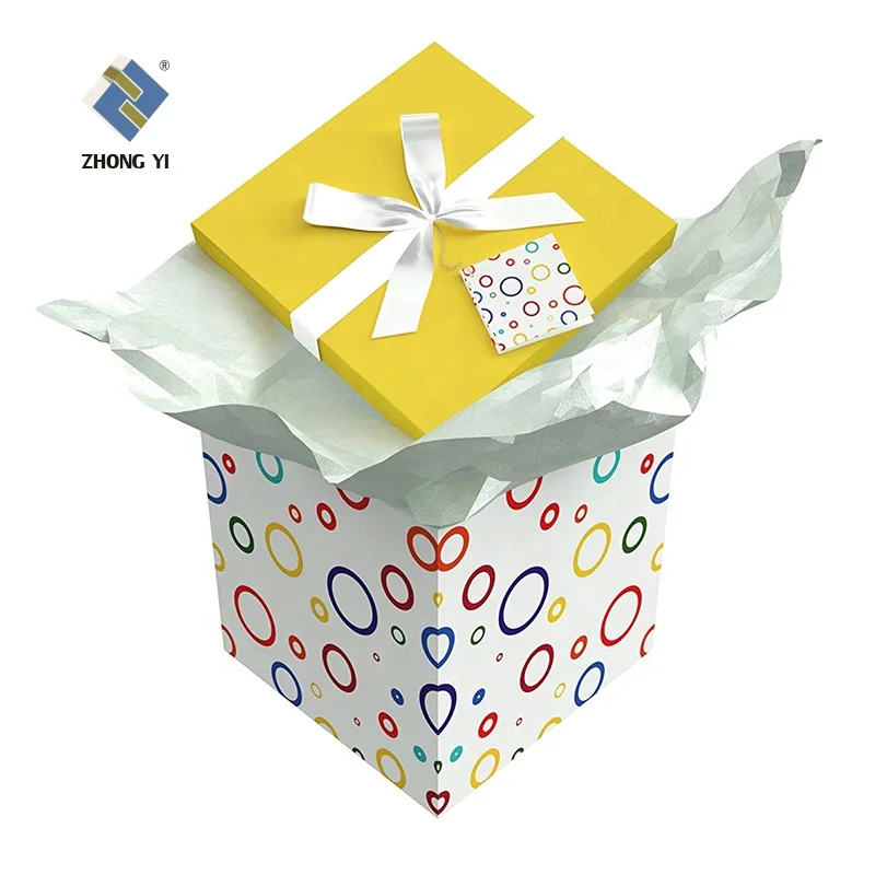 Custom Lid and Bottom Large Cardboard Gift Boxes with Lids Fancy Gift Box