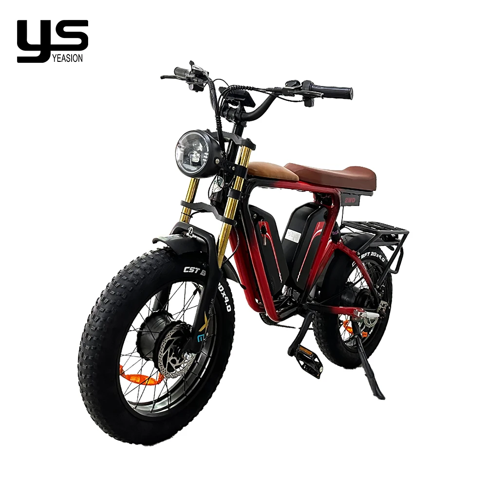 Ebike 1000w 48v 22ah*2 dual batteries long range full suspension hydraulic brake MTB off road Fast fat tire electric bicycle