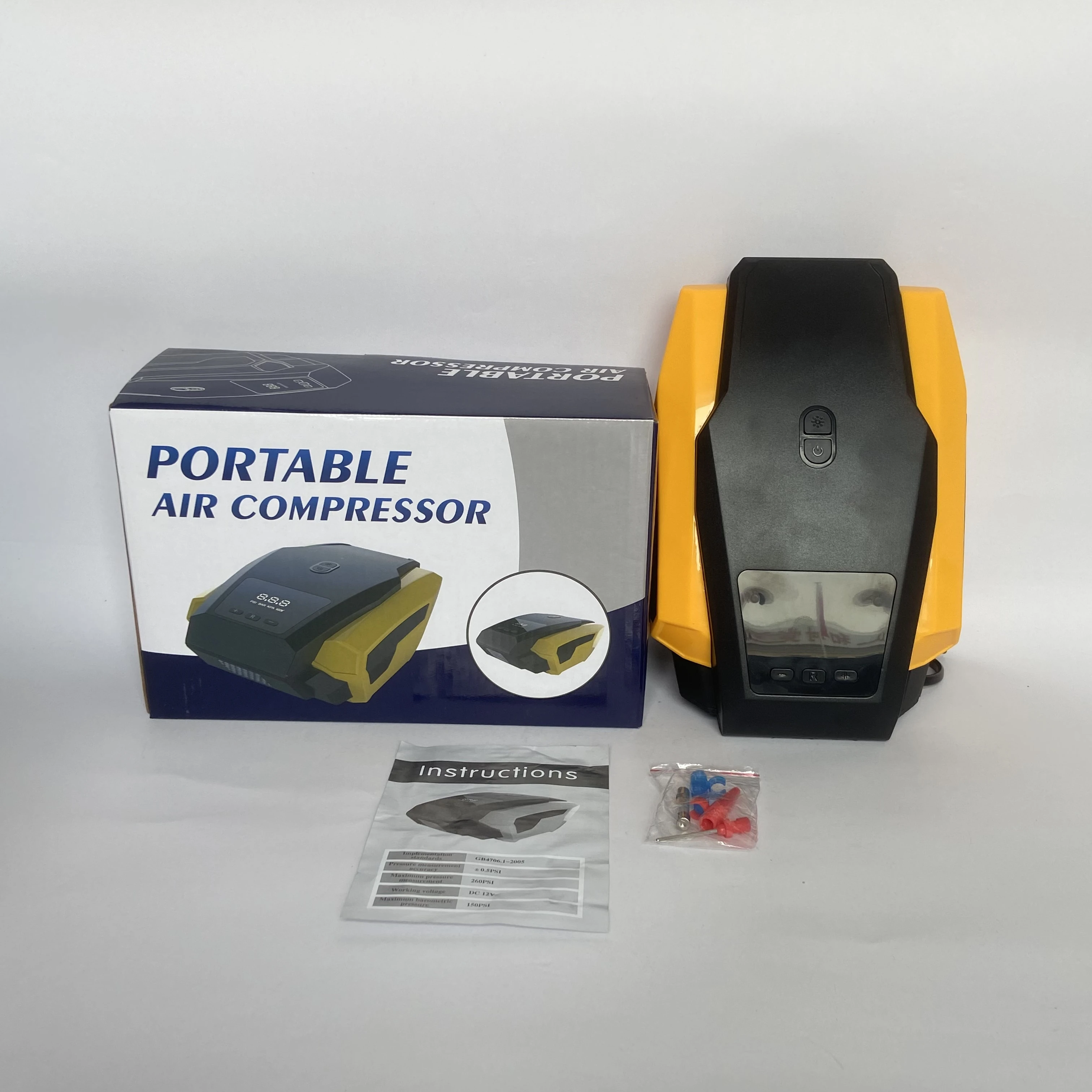 AC 220 Volt Home Use 250PSI Portable Cars Tire Inflator DC 12V Car Tyre Inflator Air Compressor Pump with LED Light