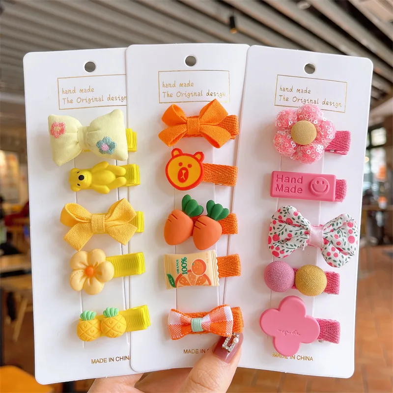5 PCS Sets Baby Hair grip Headwear Accessories Christmas Party Girls Hair Bows Cute Princess Hair Clips