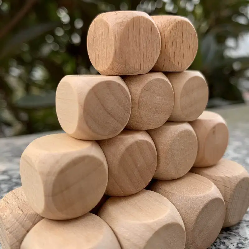 Custom Cheap Wooden Blocks Toy Square Cubes Unfinished Wood Blocks For Kids