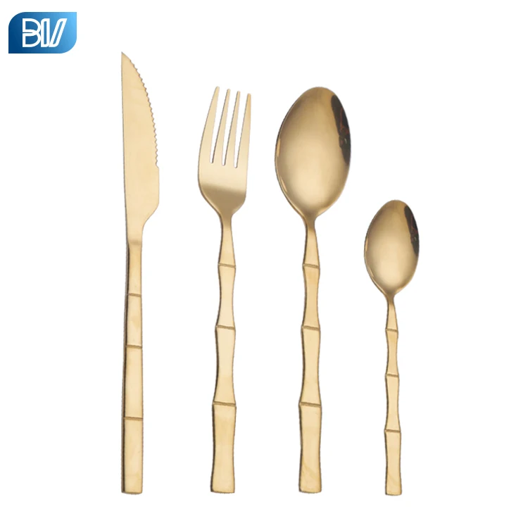 Portable Reusable Lunch CutlerySet Nordic Modern Tableware Commercial Wholesale-Cutlery Gold Flatware