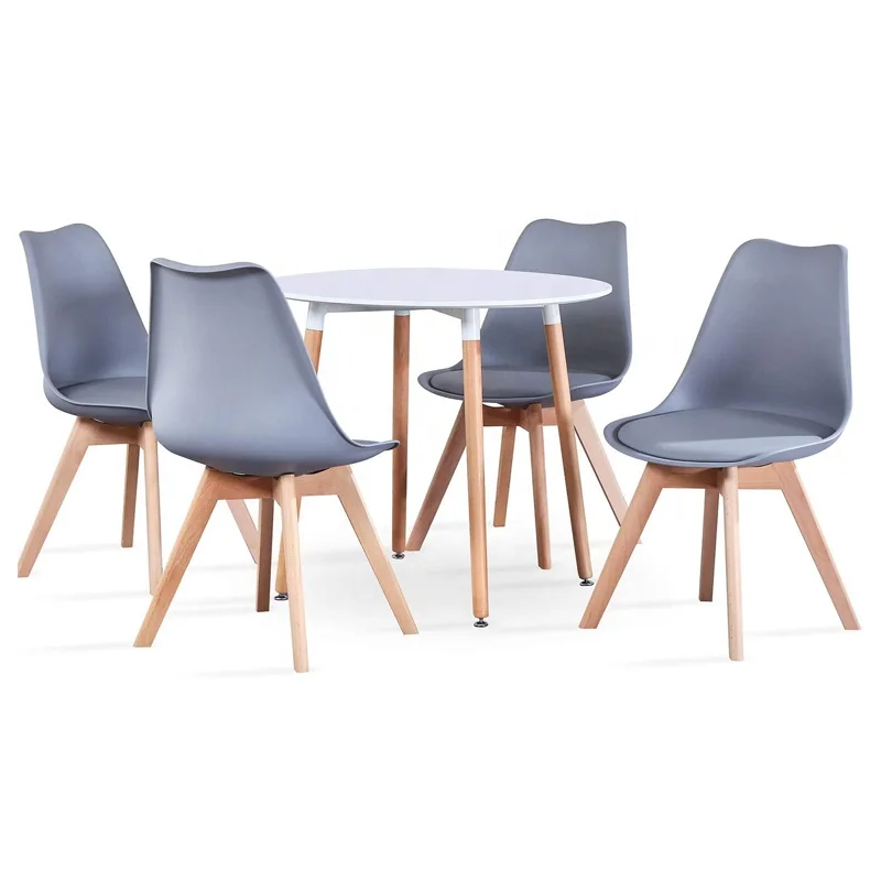 Современный скандинавский стиль круглый обеденный стол МДФ и серые пластиковые