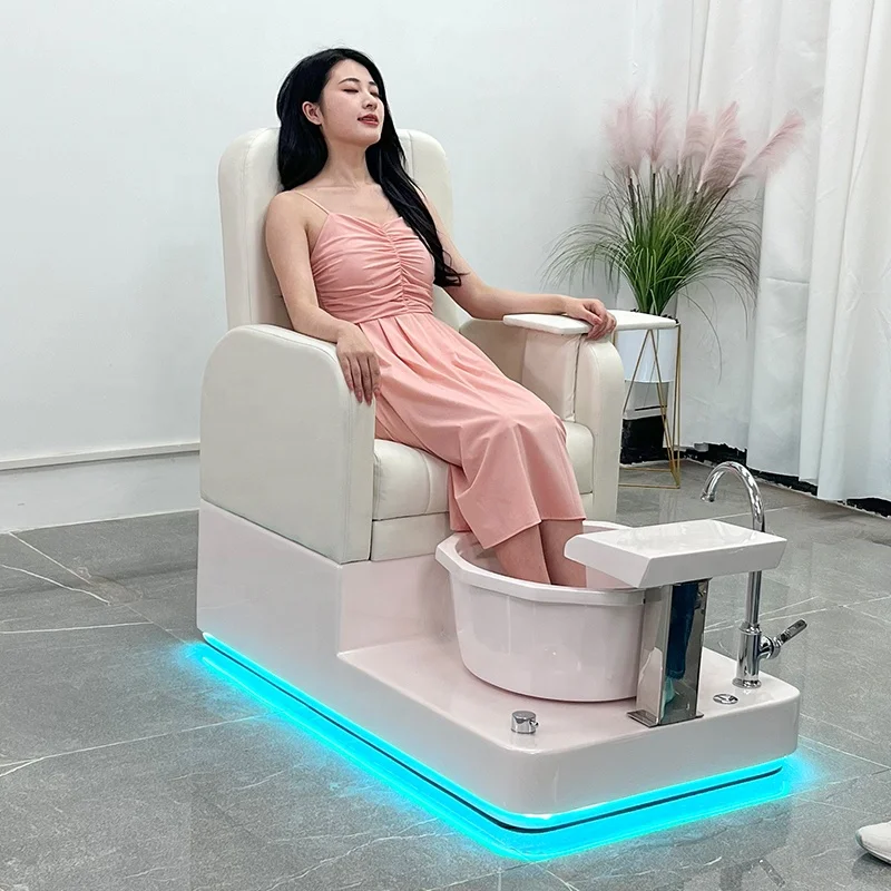 Cedicure Chair With Removable Basin Luxury Nail Pedicure Spa Salon Furniture Pink Color Pedicure Stations Massage Pedicure Chair