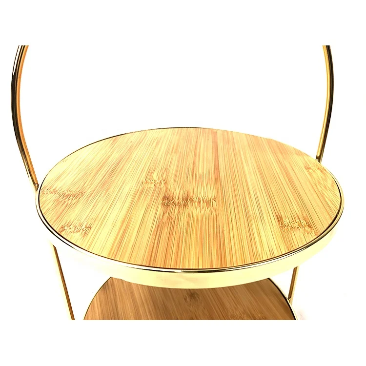 2 Tier bamboo Cake Stand , cake rack  for Desserts Fruits Snack Candy display