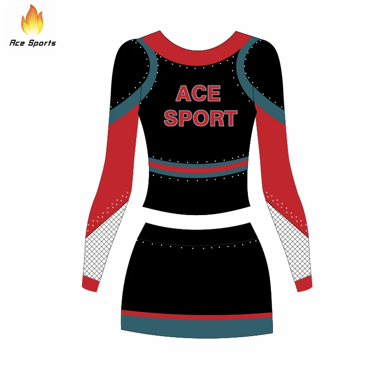 Ace Sports All Star Cheerleading Uniforms Australia Designer 2023 Navy Blue Good Quality Cheer Fancy Dress Charming Mesh