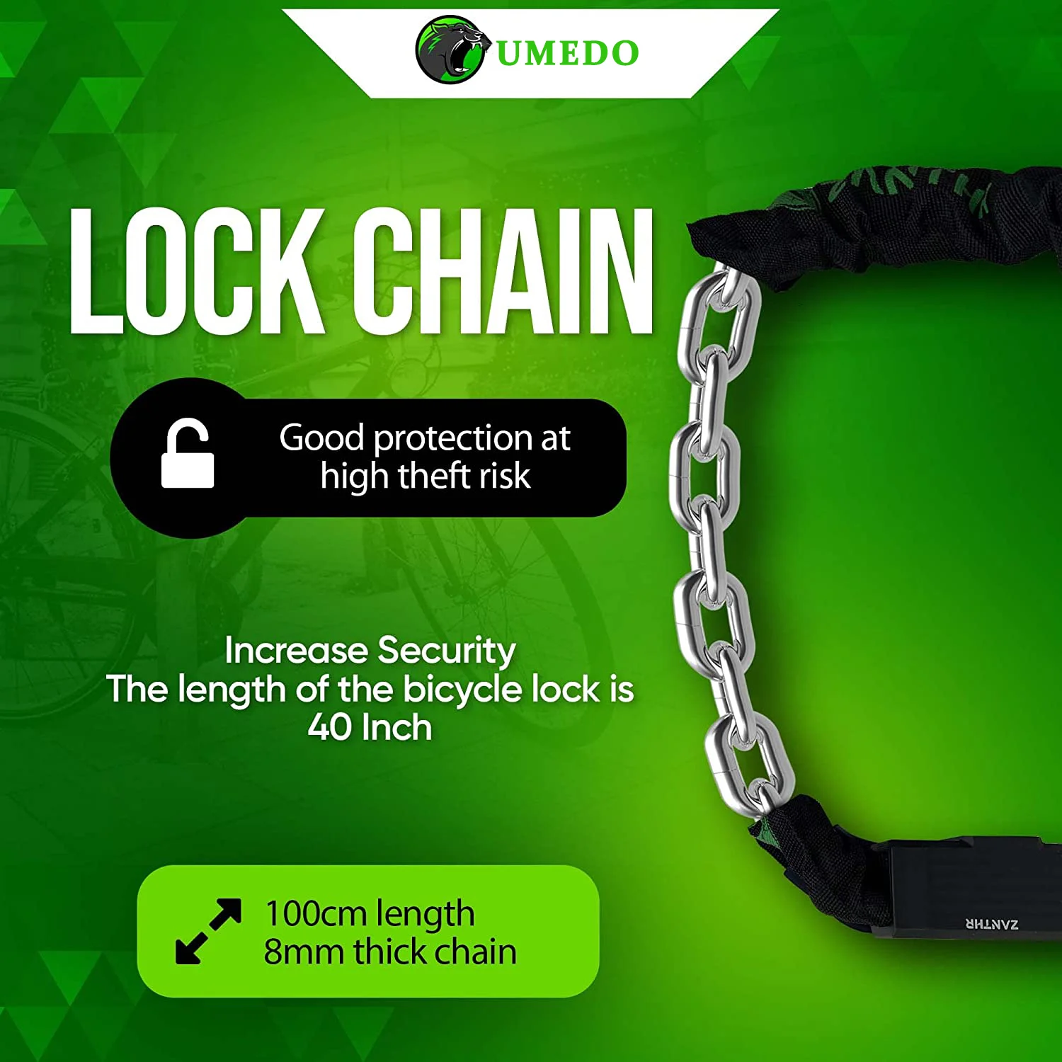 UMEDO Anti Theft Motorcycle Locks Chains Electric Scooter Lock High Security Bike Chain Lock