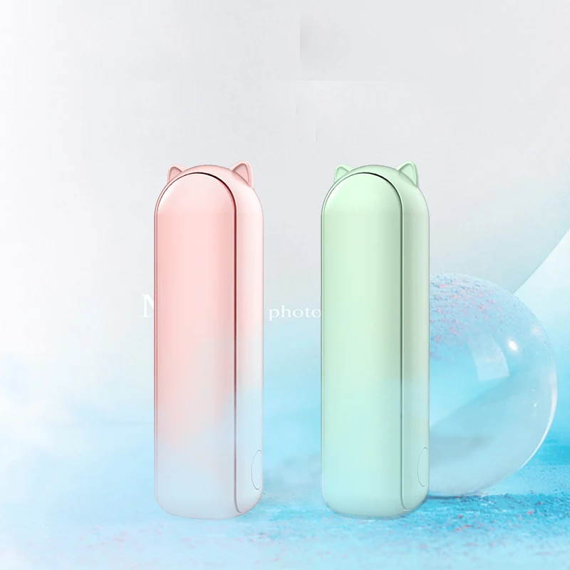 2022 Travel Handheld Mini 2 IN 1 Hand Fan Portable USB Rechargeable Small Pocket Fan Battery Operated Fan with Power Bank