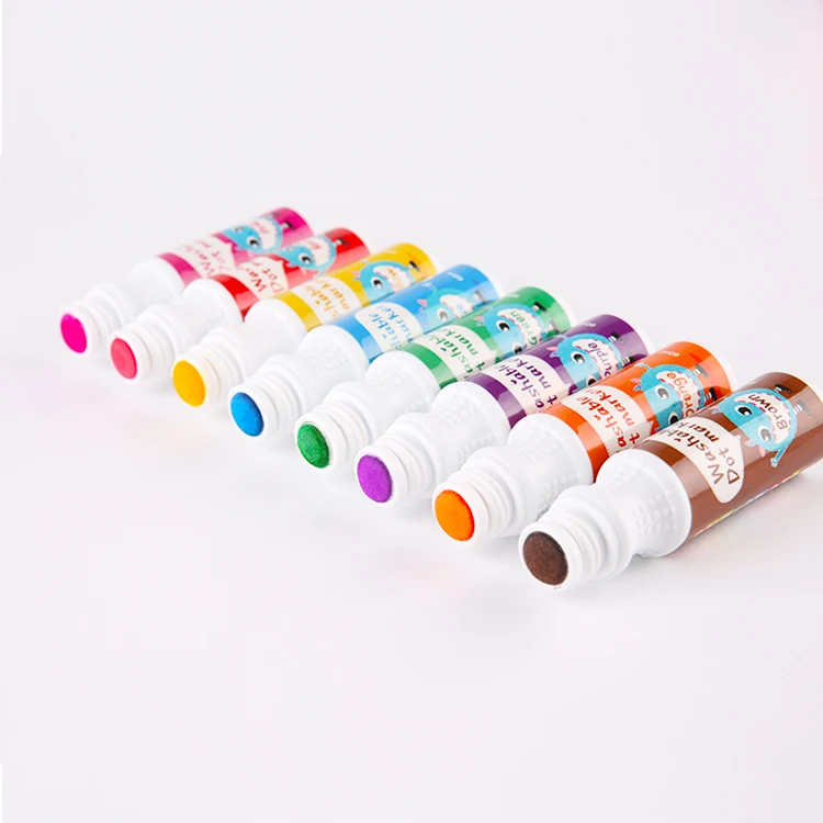 
Amazon Hot Sale 8 Colors 60 ml Dot Markers Kit Water Based Non Toxic Washable Art Dot Markers 