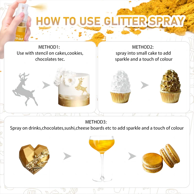 EU Approved E171 Free Copper Edible Luster Dust Metallic Food Grade Coloring Glitter for Drinks Cake Decorating