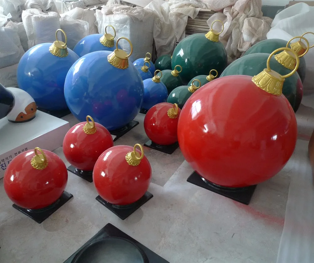 Shopping Mall Promotional Decorative Large Fiberglass Christmas Balls