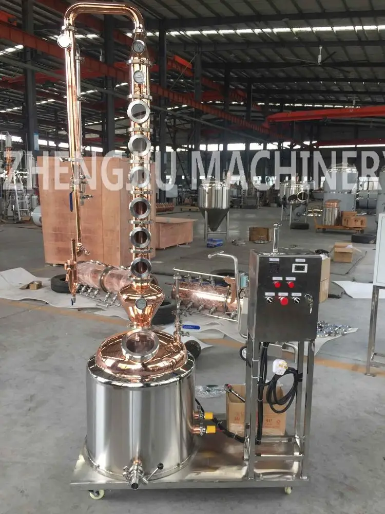 100L copper stills alcohol distiller with flute distillation column and other beverage wine machines