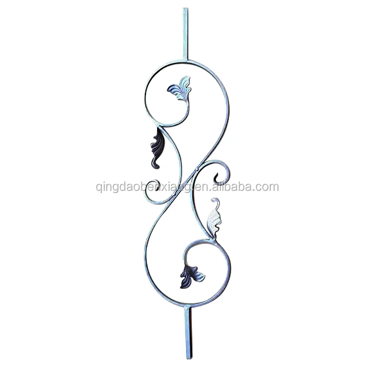 Ornamental Forged Steel Element Powder Coated Wrought Iron Balusters for Garden or Farm Fence Metal Parts